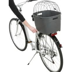TRIXIE Fahrradkorb für Gepäckträger, Kunststoff/Metall, grau | 36 x 47 x 46 cm