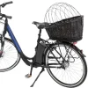 TRIXIE Fahrradkorb m. Gitter f. Gepäckträger,Weide/Metall, schwarz | 35 x 49 x 55 cm