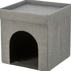TRIXIE Faltbare Höhle Kimy für Katzen und kleine Hunde, hellgrau | 76 × 72 × 37 cm