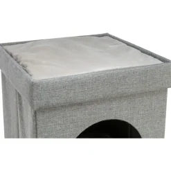 TRIXIE Faltbare Höhle Kimy für Katzen und kleine Hunde, hellgrau | 76 × 72 × 37 cm