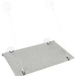 TRIXIE Fenster-Liegeplatz, Velours, grau | 50 x 30 cm