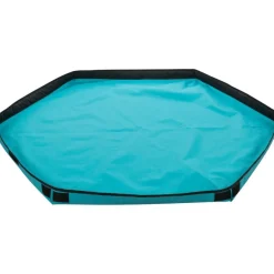 TRIXIE Freilauf mit Netz/Boden, Zwergkaninchen, Polyester, türkis/hellgrau | ø 150 x 65 cm