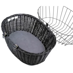 TRIXIE Front-Fahrradkorb, schwarz | 50 x 41 x 35 cm