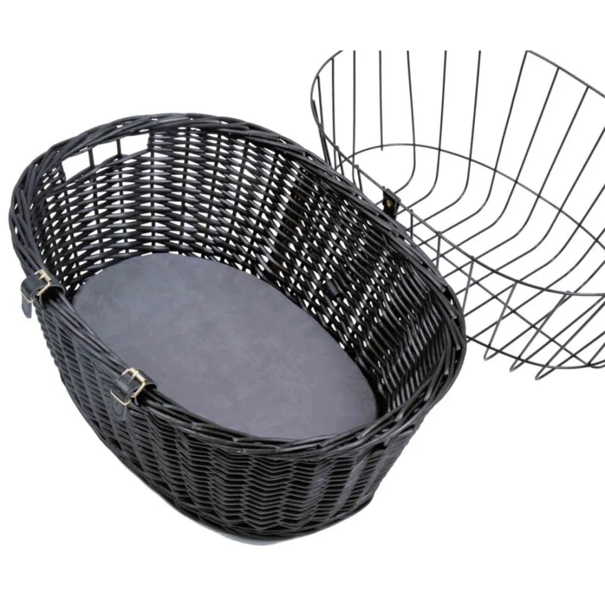 TRIXIE Front-Fahrradkorb, schwarz | 50 x 41 x 35 cm