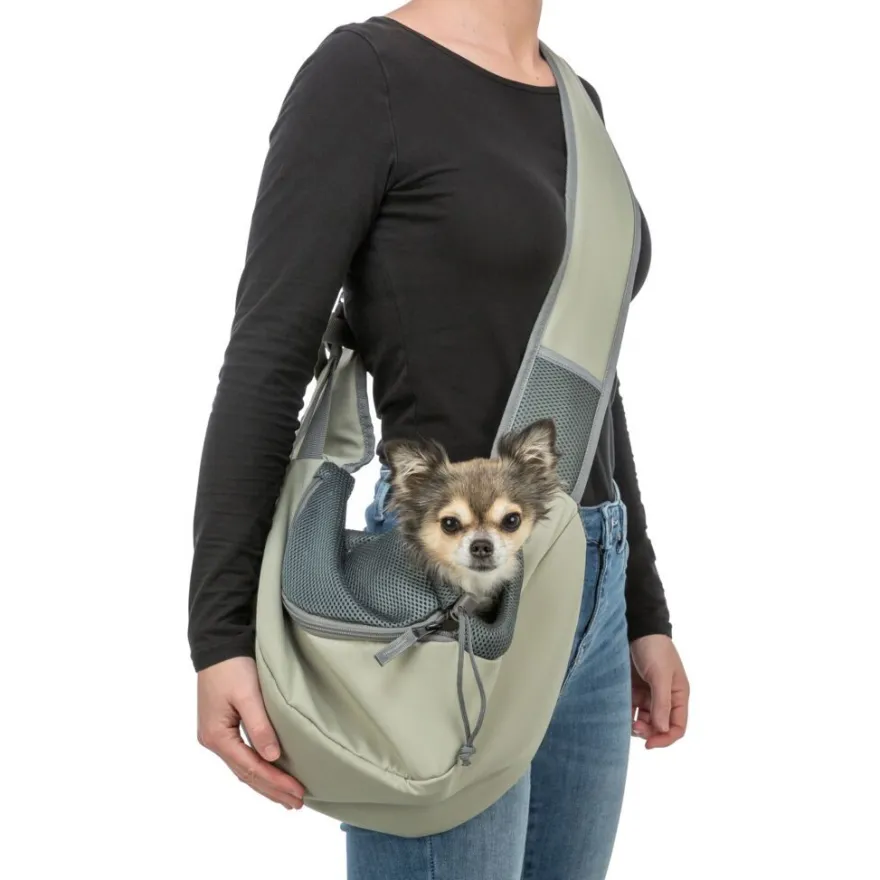 TRIXIE Fronttasche Sling, hellgrün | 50 × 25 × 18 cm