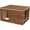 TRIXIE Haus Hilke mit Raufe, Meerschweinchen, Rindenholz | 40 x 23 x 32 cm