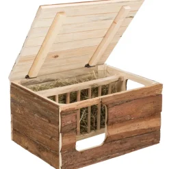 TRIXIE Haus Hilke mit Raufe, Meerschweinchen, Rindenholz | 40 x 23 x 32 cm