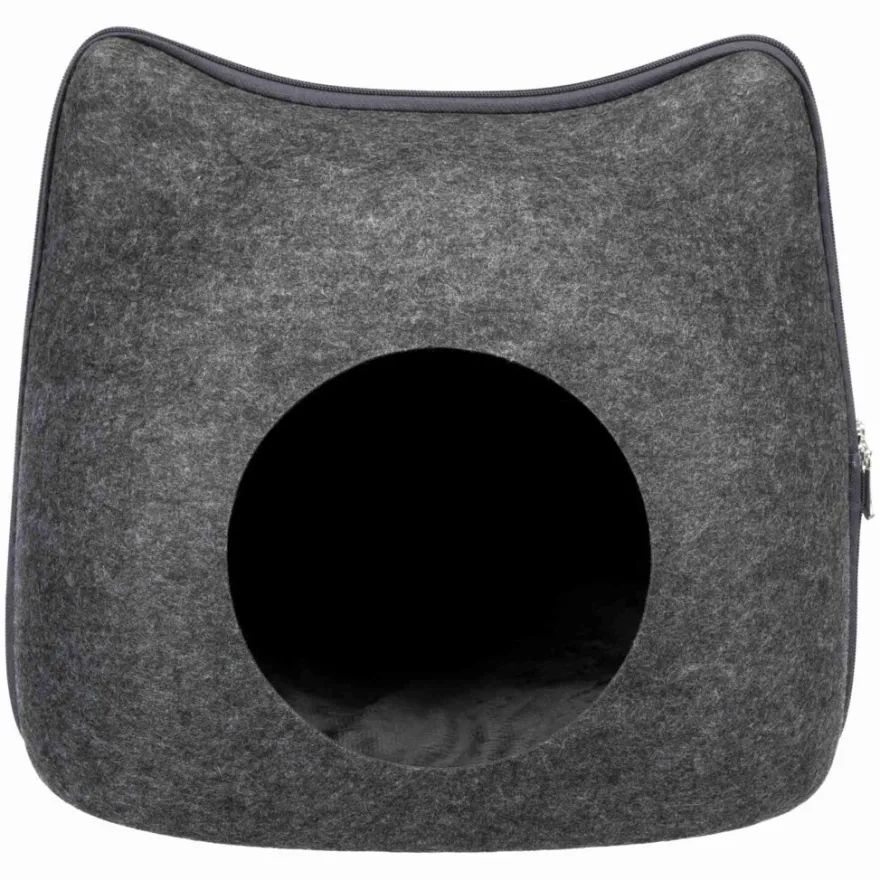 TRIXIE Höhle Cat, Filz, anthrazit | 38 x 35 x 37 cm
