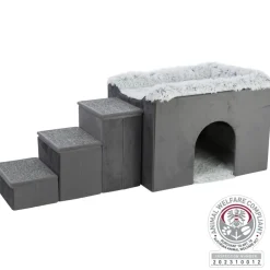 TRIXIE Höhle Harvey mit Treppe, grau/weiß-schwarz | 135 x 47 x 50 cm