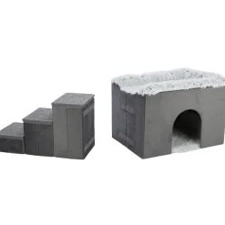 TRIXIE Höhle Harvey mit Treppe, grau/weiß-schwarz | 135 x 47 x 50 cm