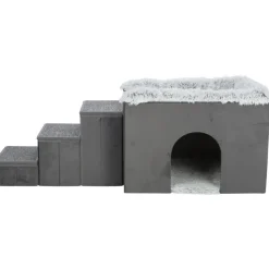 TRIXIE Höhle Harvey mit Treppe, grau/weiß-schwarz | 135 x 47 x 50 cm