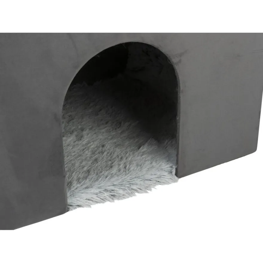 TRIXIE Höhle Harvey mit Treppe, grau/weiß-schwarz | 135 x 47 x 50 cm