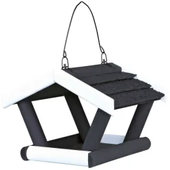 TRIXIE Hängendes Vogelfutterhaus, schwarz/weiß | 17 × 19 × 14 cm