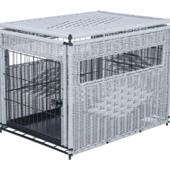 TRIXIE Home Kennel, Polyrattan, hellgrau | M: 58 x 60 x 77 cm