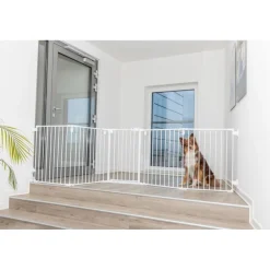 TRIXIE Hunde-Absperrgitter mit Tür, 5-teilig | 62,5–300 × 76,5 cm