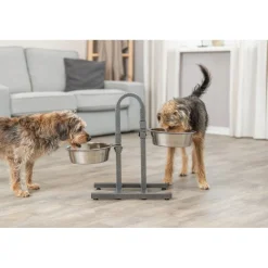 TRIXIE Hundebar, Metall/Edelstahl | 2 × 2,8 l/ø 24 cm