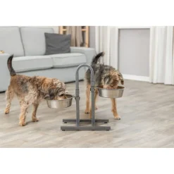 TRIXIE Hundebar, Metall/Edelstahl | 2 × 2,8 l/ø 24 cm