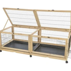 TRIXIE Indoor Gehege, Meerschw./Kaninchen, Holz/Metall | 150 x 50 x 60 cm