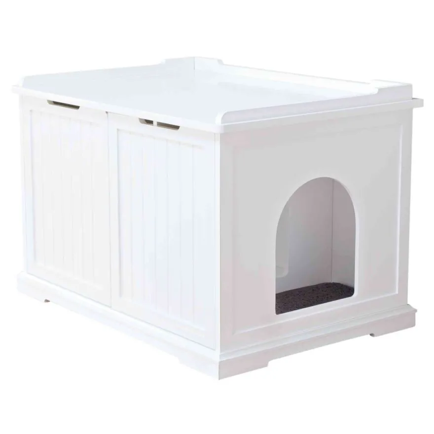 TRIXIE Katzenhaus für Katzentoilette XL, MDF, weiß | 75 x 51 x 53 cm