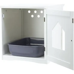 TRIXIE Katzenhaus für Katzentoilette, MDF, weiß | 49 x 51 x 51 cm