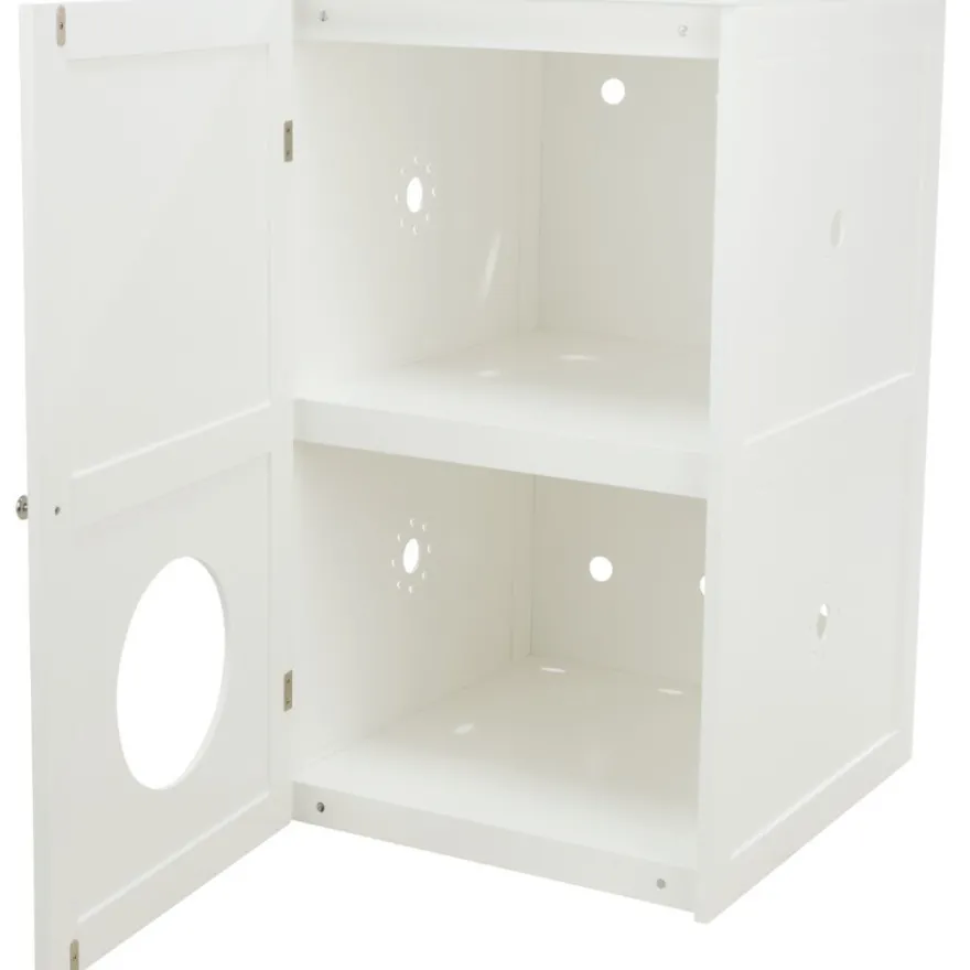 TRIXIE Katzenhaus für Katzentoilette XL, 2 Etagen, MDF, weiß | 53 x 90 x 58 cm