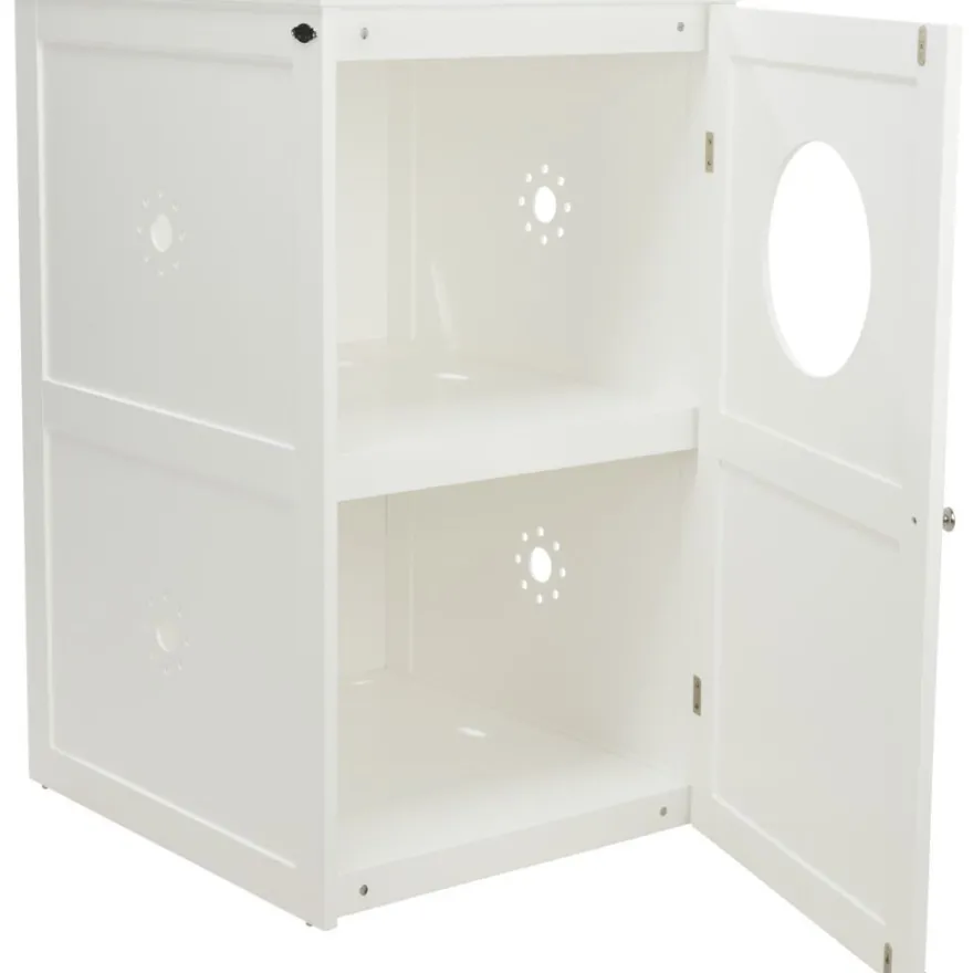 TRIXIE Katzenhaus für Katzentoilette XL, 2 Etagen, MDF, weiß | 53 x 90 x 58 cm