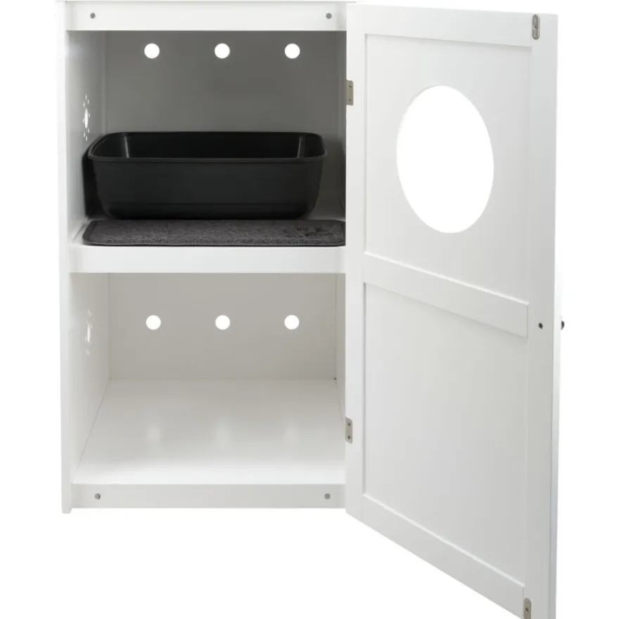 TRIXIE Katzenhaus für Katzentoilette XL, 2 Etagen, MDF, weiß | 53 x 90 x 58 cm