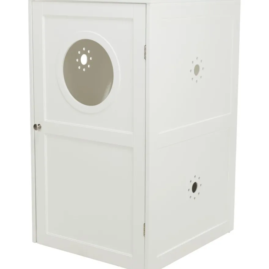 TRIXIE Katzenhaus für Katzentoilette XL, 2 Etagen, MDF, weiß | 53 x 90 x 58 cm