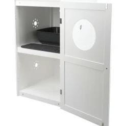 TRIXIE Katzenhaus für Katzentoilette XL, 2 Etagen, MDF, weiß | 53 x 90 x 58 cm
