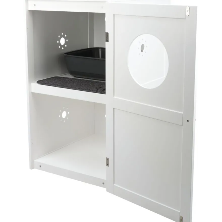 TRIXIE Katzenhaus für Katzentoilette XL, 2 Etagen, MDF, weiß | 53 x 90 x 58 cm