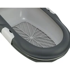 TRIXIE Katzentoilette Berto, 3tlg., mit Trennsystem, dunkelgrau/hellgrau | 39 × 22 × 59 cm