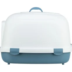 TRIXIE Katzentoilette Primo XXL Top, blau/weiß | 56 × 47 × 71 cm
