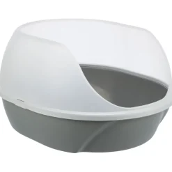 TRIXIE Katzentoilette Simao, hoher Rand, grau | 48 x 30 x 58 cm