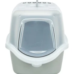 TRIXIE Katzentoilette Vico Open Top, mit Haube, hellgrau/weiß | 40 × 40 × 56 cm