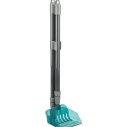 TRIXIE Kehrschaufel mit Harke, grau/blau | 57–102 cm