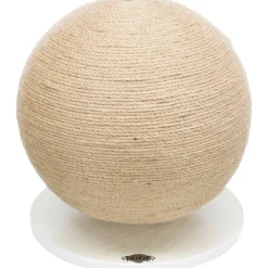 TRIXIE Kratzball auf Platte, Jute/Holz | ø 29 x 31 cm