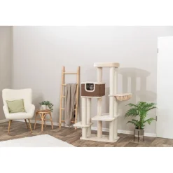 TRIXIE Kratzbaum Bertholo, creme/dunkelbraun | 165 cm