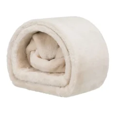 TRIXIE Kuscheltunnel mit 2 Ausgängen, Zwergkaninchen, beige | 27 x 21 x 80 cm