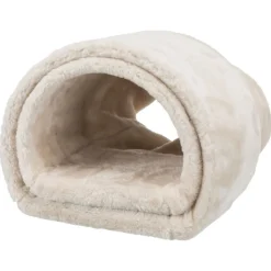 TRIXIE Kuscheltunnel mit 2 Ausgängen, Zwergkaninchen, beige | 27 x 21 x 80 cm