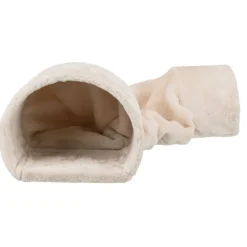 TRIXIE Kuscheltunnel mit 2 Ausgängen, Zwergkaninchen, beige | 27 x 21 x 80 cm