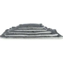 TRIXIE Liegematte Farello, Plüsch/Webstoff, weiß-grau/grau | 60 × 50 cm
