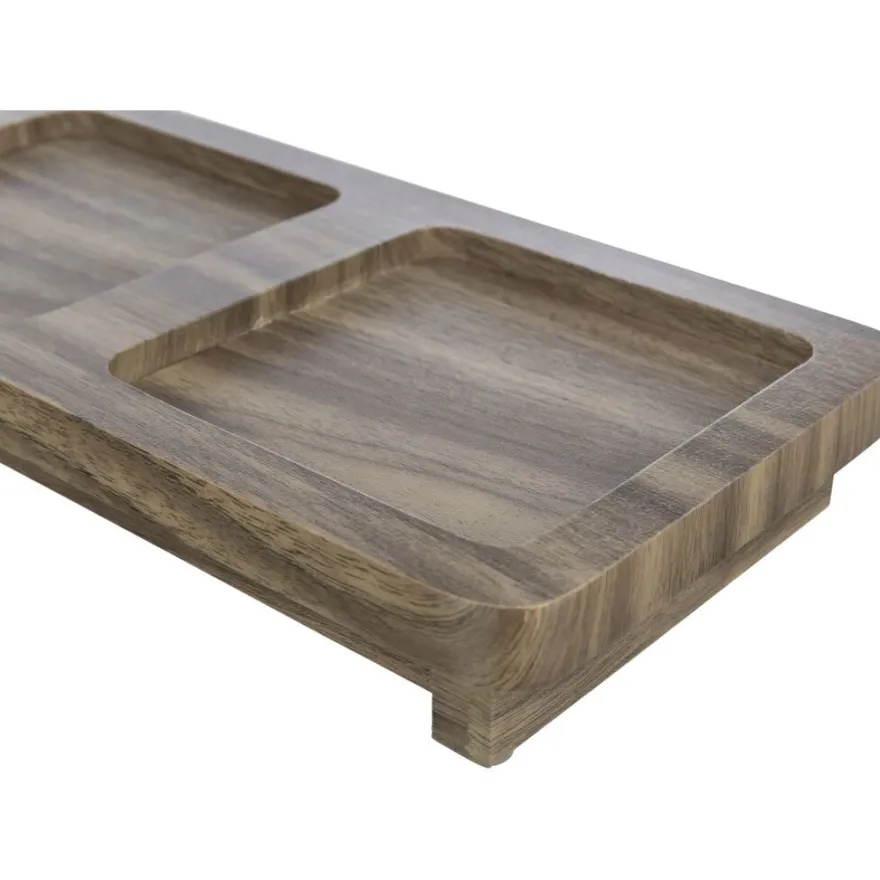 TRIXIE Napf-Set CityStyle, Keramik/MDF, grau/braun | 2 x 0.4 l