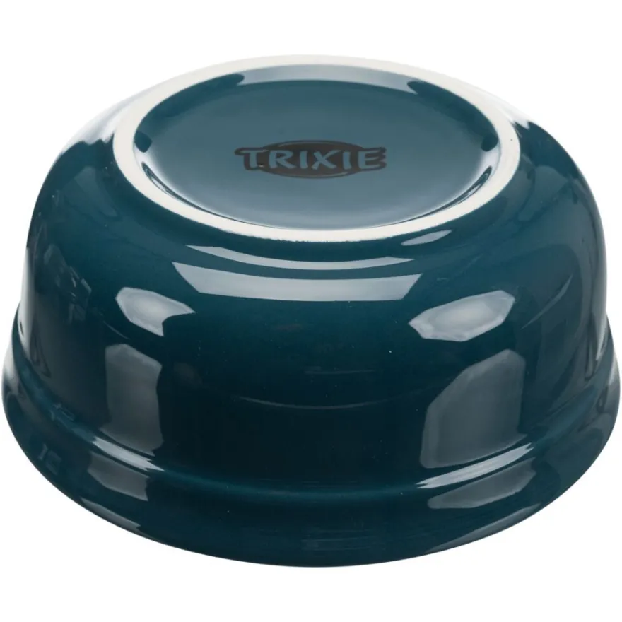 TRIXIE Napf-Set, Keramik/Metall, petrol/hellpetrol/grau/hellgrau | 2 × 0,6 l