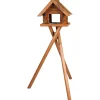 TRIXIE natura Block-Futterhaus mit Ständer, Kiefernholz, braun | 47 x 40 x 36 cm