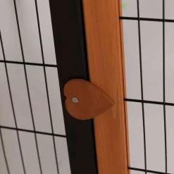 TRIXIE natura Freilaufgehege mit Abdeckung, Holz, schwarz/braun | 150 x 53 x 150 cm