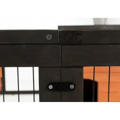 TRIXIE natura Freilaufgehege mit Abdeckung, Holz, schwarz/braun | 150 x 53 x 150 cm