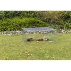 TRIXIE natura Freilaufgehege mit Abdeckung, Metall | 144 x 58 x 116 cm