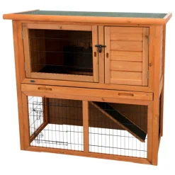 TRIXIE natura Meerschweinchenstall mit Freilaufgehege, braun | 104 x 97 x 52 cm