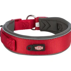 TRIXIE Premium Halsband, extra breit, rot/grafit | L–XL: 53-62 cm/50 mm