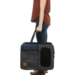 TRIXIE Rucksack & Tasche Tara 2 in 1, grau/blau | 25 x 38 x 50 cm